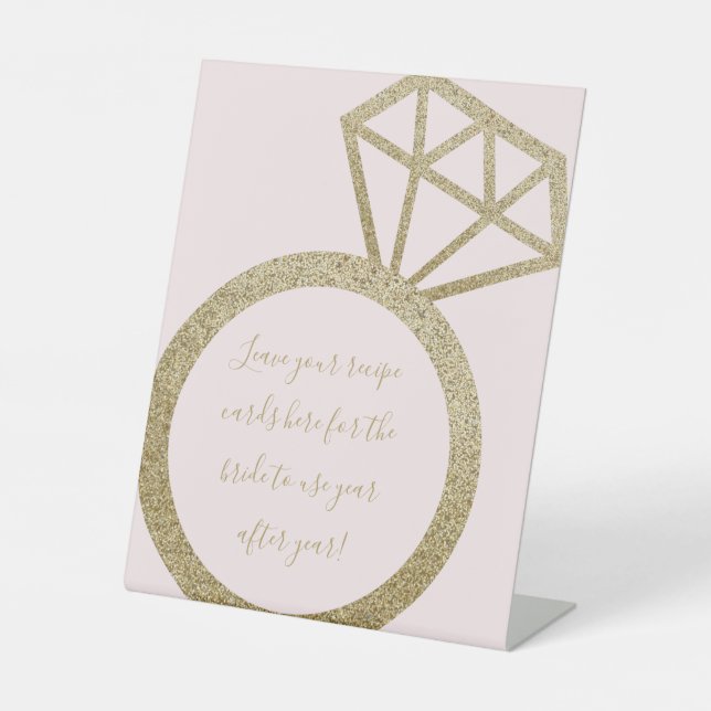 Drop Your Recipe Card Here Sign for Bridal Shower (Front)