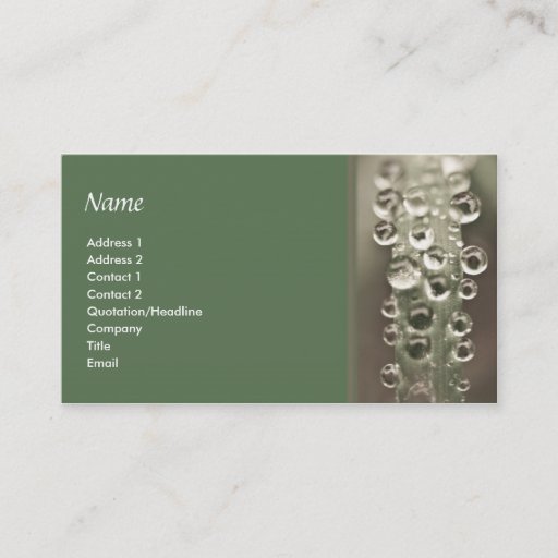 Customizable Droplets Business Card Template