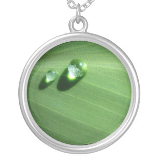 droplets silver plated necklace