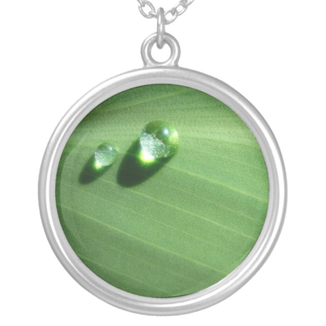 droplets silver plated necklace (Front)