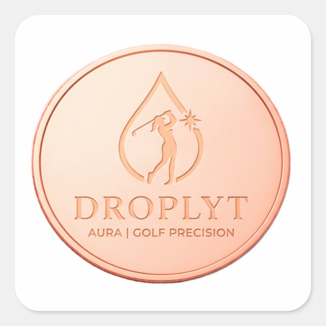 Droplyt Golf Aura Logo Square Sticker (Front)