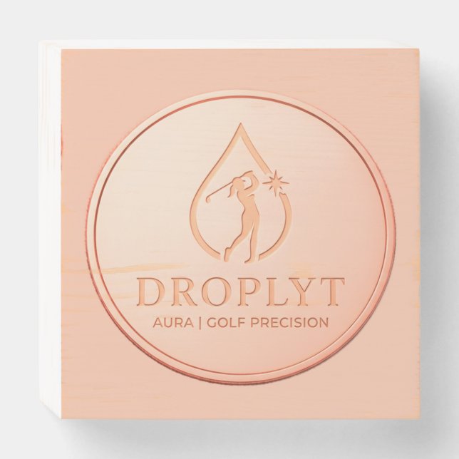 Droplyt Golf Aura Logo Wooden Box Sign (Front Horizontal)