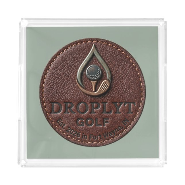 Droplyt Golf Rustic Logo Acrylic Tray (Front)