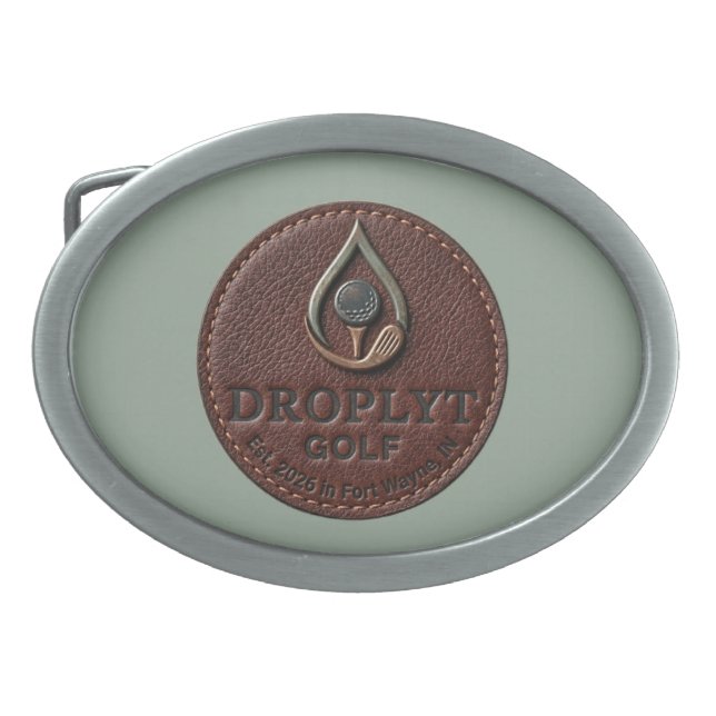 Droplyt Golf Rustic Logo Belt Buckle (Front)