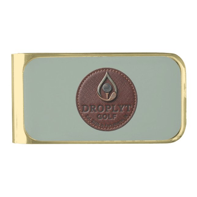Droplyt Golf Rustic Logo Money Clip (Front)
