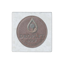 Droplyt Golf Rustic Logo Stone Magnet