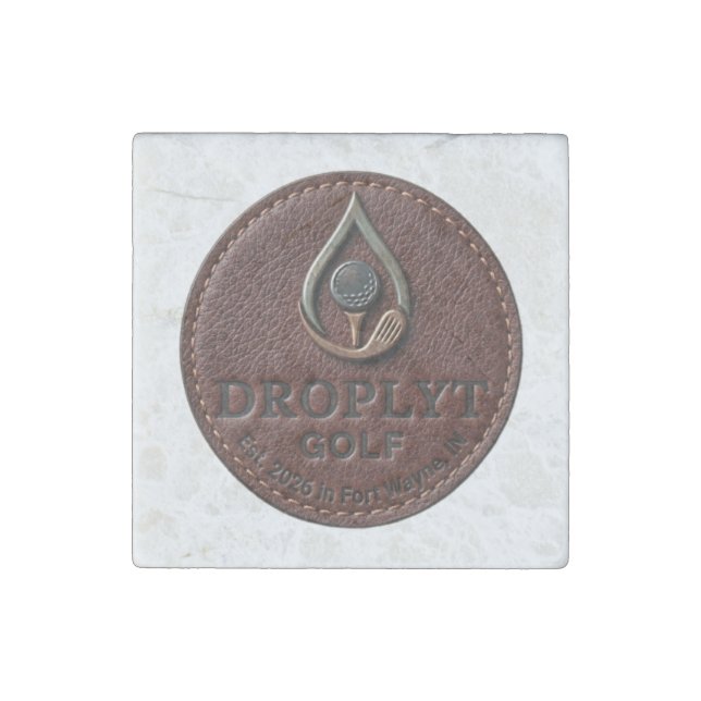 Droplyt Golf Rustic Logo Stone Magnet (Front)