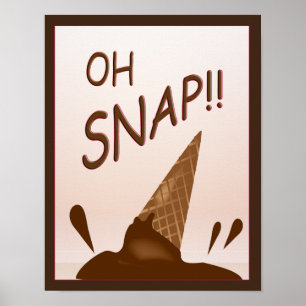 Dropped Ice Cream Cone Wall Decal Poster