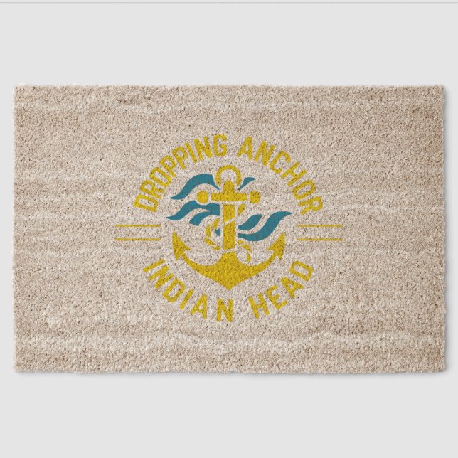 Dropping Anchor Indian Head logo Door Mat (Front)
