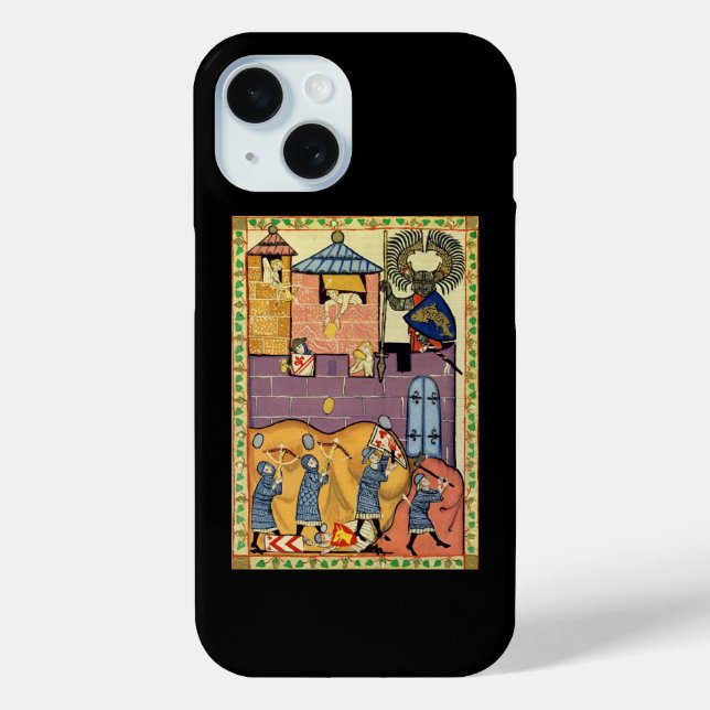 Dropping Rocks, 14th Century Codex Manesse Case-Mate iPhone Case (Back)