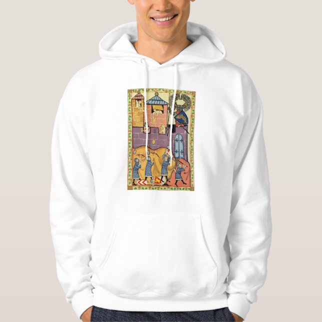 Dropping Rocks, 14th Century Codex Manesse Hoodie (Front)