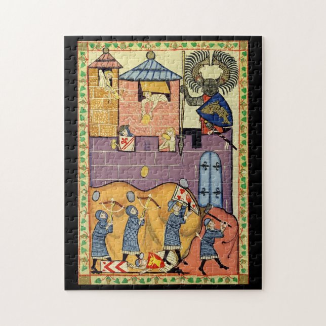 Dropping Rocks, 14th Century Codex Manesse Jigsaw Puzzle (Vertical)