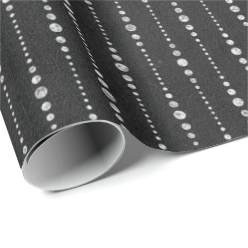 Drops   Black  White Lines Chalkboard Stripes Wrapping Paper