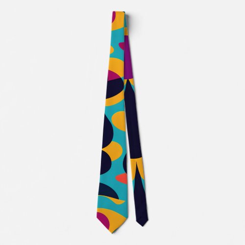 Drops Blue Yellow Abstract Pattern Neck Tie