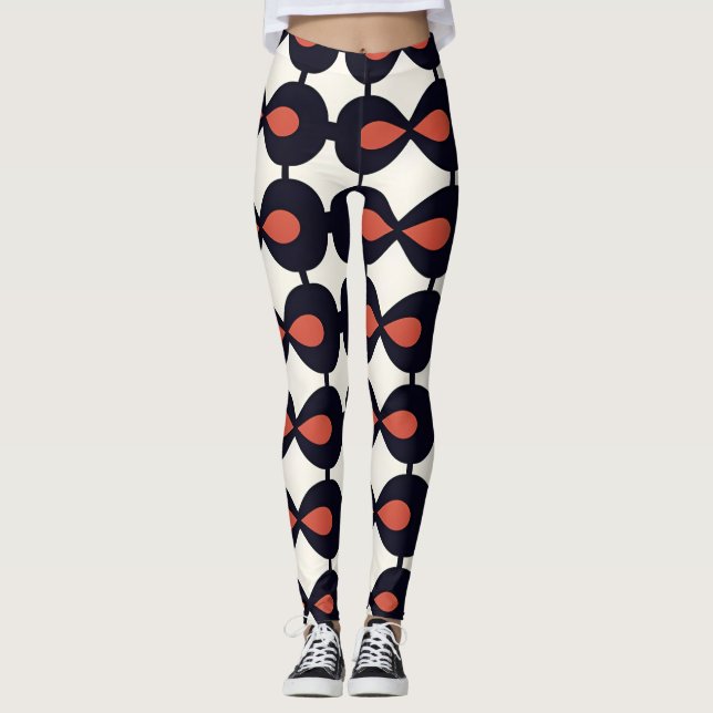 Drops horizontal Abstract Geometric Pattern Leggings (Front)