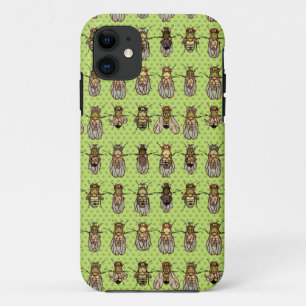 Drosophila Fruit Fly Genetics - mutants - Lime iPhone 11 Case