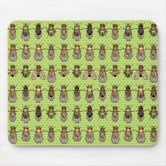 Drosophila Fruit Fly Genetics - mutants - Lime Mouse Pad (Front)