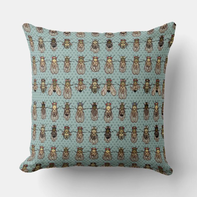Drosophila Fruit Fly Genetics - mutants Throw Pillow (Front)