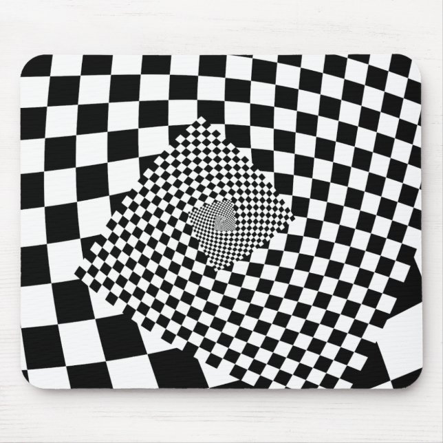 Droste Checkered Spiral Mouse Pad (Front)