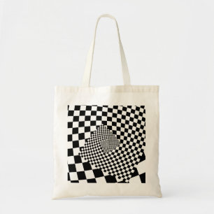 Droste Checkered Spiral Tote Bag