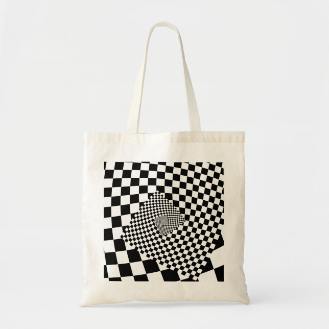 Droste Checkered Spiral Tote Bag (Front)