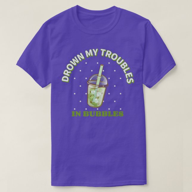 Drown My Troubles in Bubbles - Kawaii Cute Milk Bo T-Shirt (Design Front)