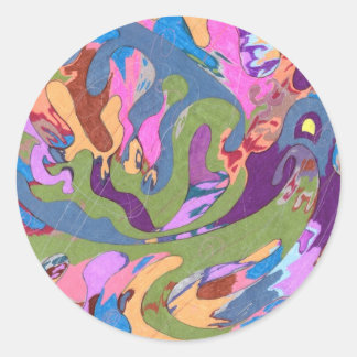 "Drowning" Abstract Art Classic Round Sticker
