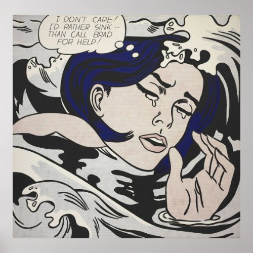 Drowning Girl by Roy Lichtenstein Poster