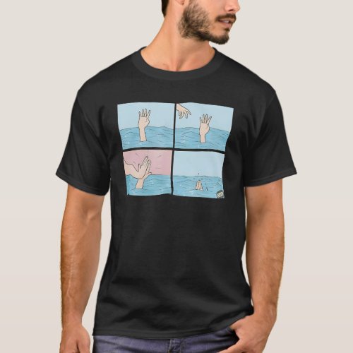 Drowning High Five Mental Health Matters Awareness T_Shirt