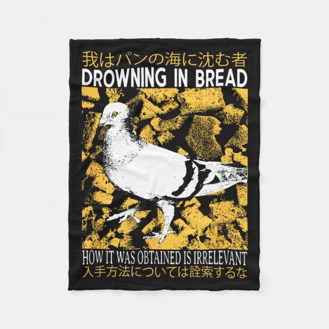 Drowning in Bread Pigeon Fleece Blanket (Front)