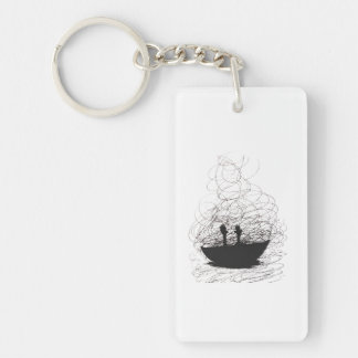 Drowning in Chaotic Thoughts Keychain