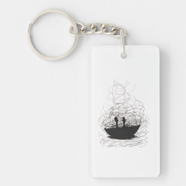 Drowning in Chaotic Thoughts Keychain (Front)