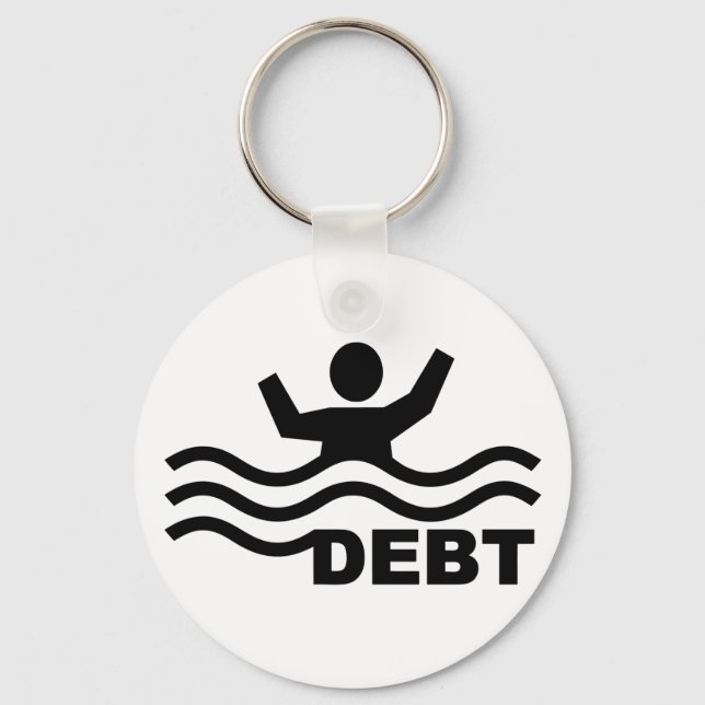Drowning in Debt Keychain (Front)