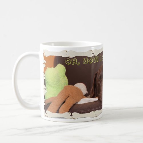 Drowsy Chocolate Labrador Retriever With Toys Coffee Mug
