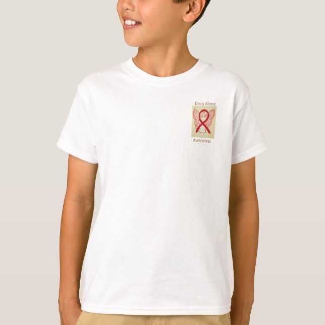 Drug Abuse Awareness Red Ribbon Angel Tee (Front)