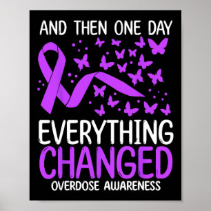 Drug Abuse Ribbon Fighter Overdose Awareness Movem Poster