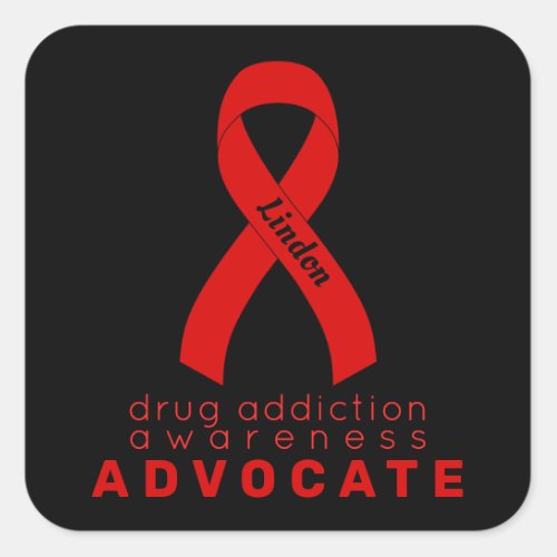 Drug Addiction Awareness Advocate White Square Sticker