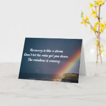 Drug Addiction Recovery Motivational Quote Rainbow Card