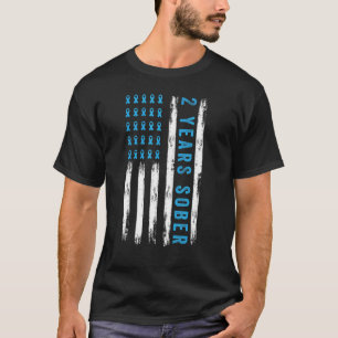 Drug Alcohol Addiction Recovery 2 Years Sober Usa  T-Shirt