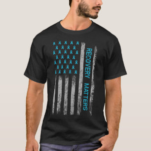 Drug Alcohol Addiction Recovery Warrior American F T-Shirt