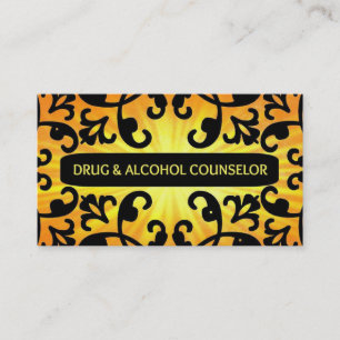 Drug and Alcohol Counselor Sunshine Damask Business Card