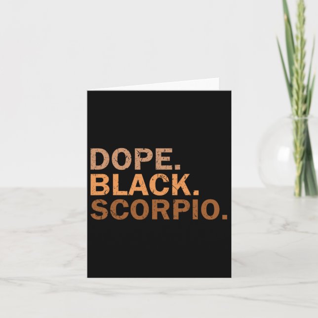 Drug Black Scorpio Melanin African Zodiac Scorpio  Card (Front)