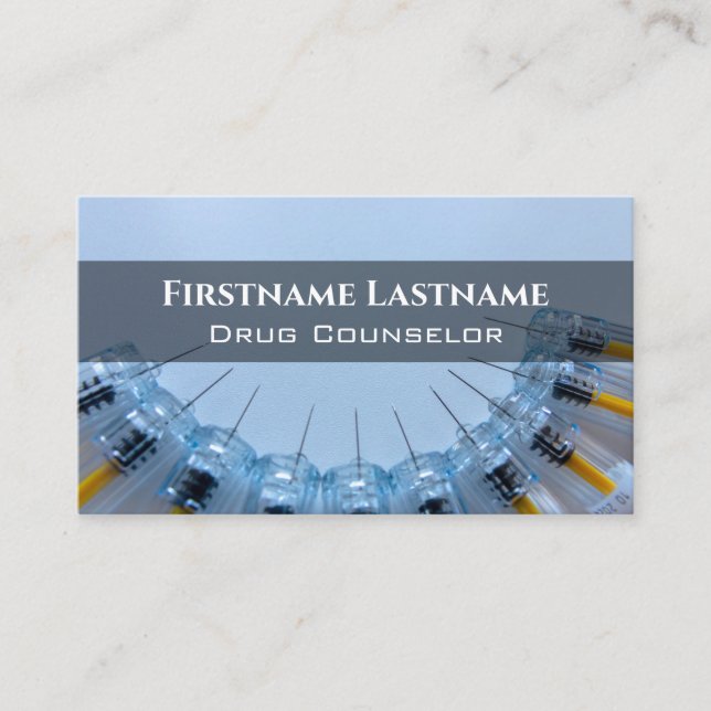 Drug Counselor Alcohol Counselor Psychotherapist Business Card (Front)
