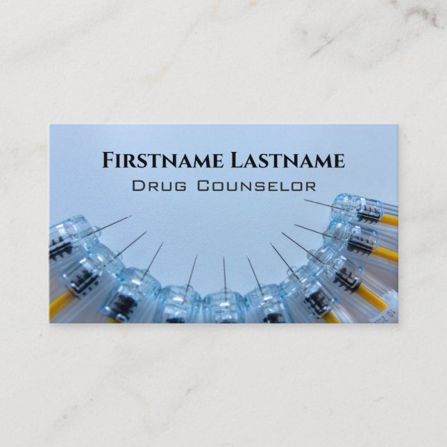 Drug Counselor Alcohol Counselor Psychotherapist Business Card (Front)