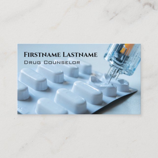 Drug Counselor Alcohol Counselor Psychotherapist Business Card (Front)