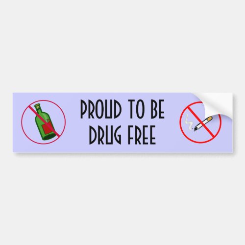 Drug Free Bumper Sticker