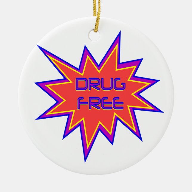 Drug Free Ceramic Ornament (Front)