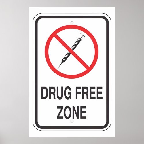 Drug Free For School classic Poster