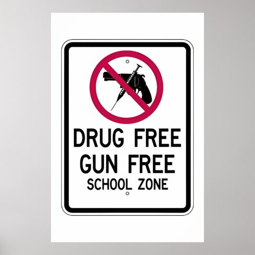 Drug Free For School logo Poster