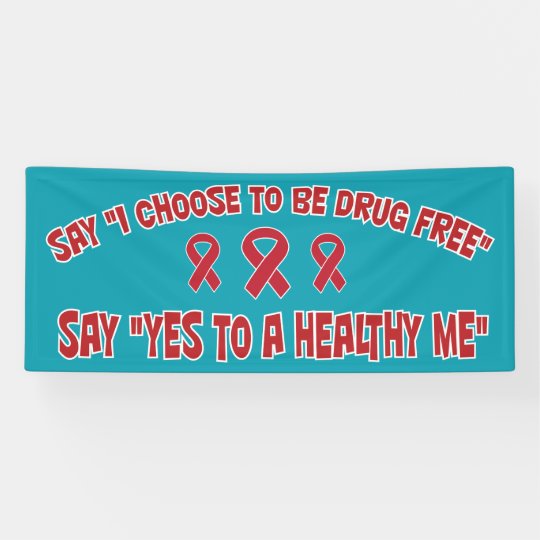 Drug Free Healthy Me Red Ribbon Promotion Banner Zazzle Com